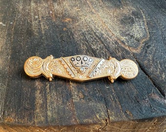 Vintage Estate Edwardian Taille D'Epergne Bar Brooch Gold Filled