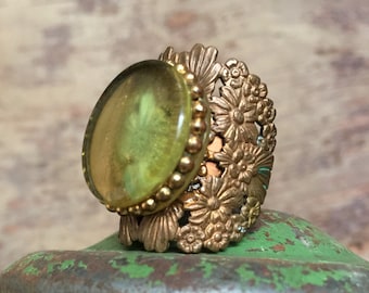 Vintage Brass Adjustable Costume Ring