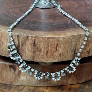 Vintage Estate Sherman Rhinestone Necklace & Earrings