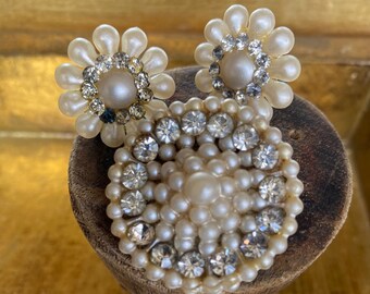 Vintage Faux Pearl & Rhinestone Set (3)
