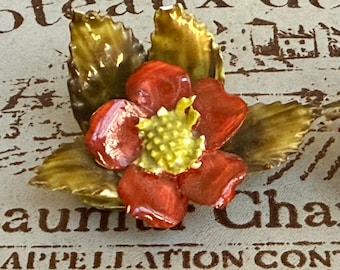 Vintage Adderley Bone China Red Flower Place Card (1)