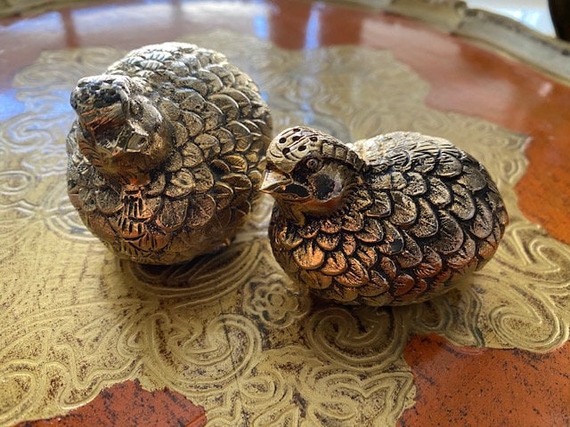 Vintage Gucci Quail Salt & Pepper Made in Italy in Original
