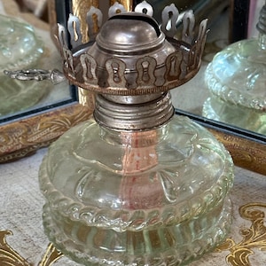 Vintage Glass Oil Lamp Base