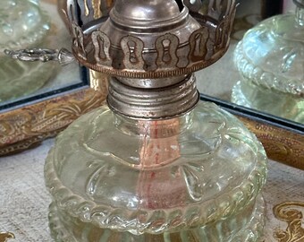 Vintage Glass Oil Lamp Base
