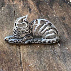 Vintage Estate AJC Cat Brooch