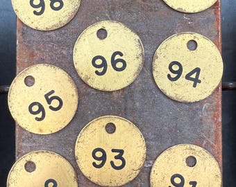 Vintage Brass Tone Metal Tag (one)