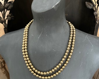 Vintage Kramer Gold Tone 2 Strand Necklace