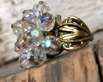 Vintage Adjustable Reproduction Ring Base with Vintage Decoration