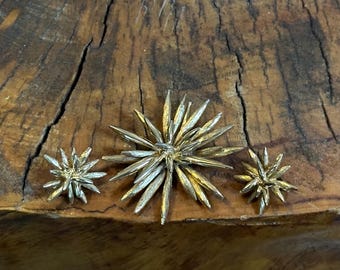 Vintage Estate Boucher Starburst Brooch and Clip Earrings Set