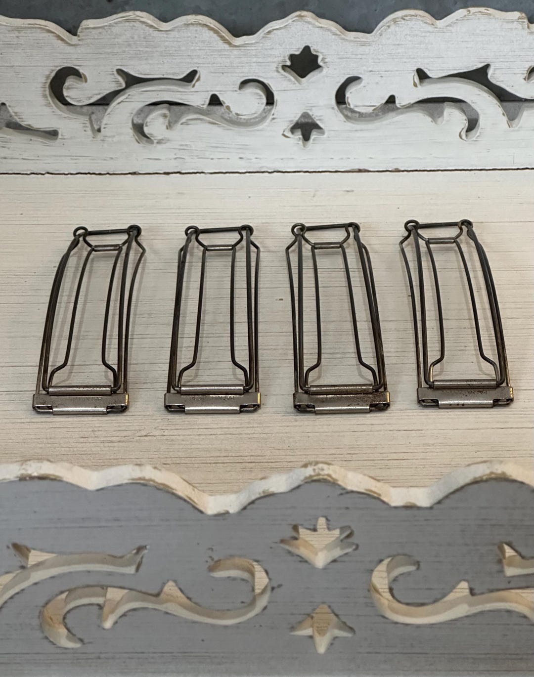 Vintage Ehrlich Rose Metal Hair Wavers Set of Four Made in  display picture 1