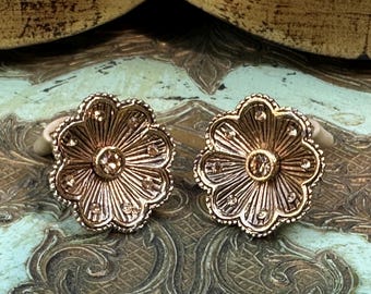 Vintage Ciner Signed Clip Earrings Gold Tone with Rhinestones