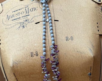 Vintage Estate Beaded Miriam Haskell Lariat & Screw Back Earrings