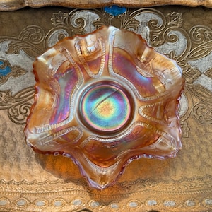 Marigold Carnival Glass Bowl