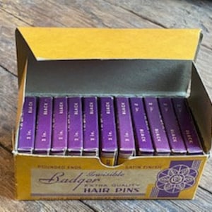 Vintage New Old Stock Scolding Locks Badger Hair Pins (11 packs) Made in the USA