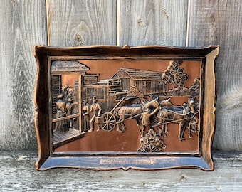 Vintage Coppercraft Mirrored Picture