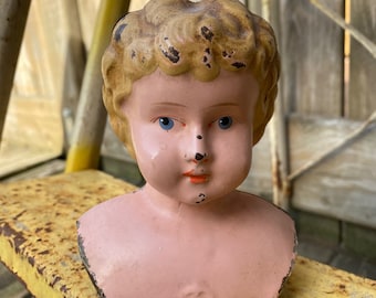 Vintage Minerva Tin Doll Head