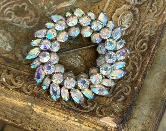 Vintage Sherman Wreath Brooch Signed