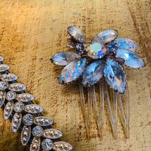 Vintage Crystal Decorated Hair Comb & Vintage Rhinestone Headband