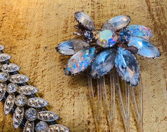 Vintage Crystal Decorated Hair Comb & Vintage Rhinestone Headband