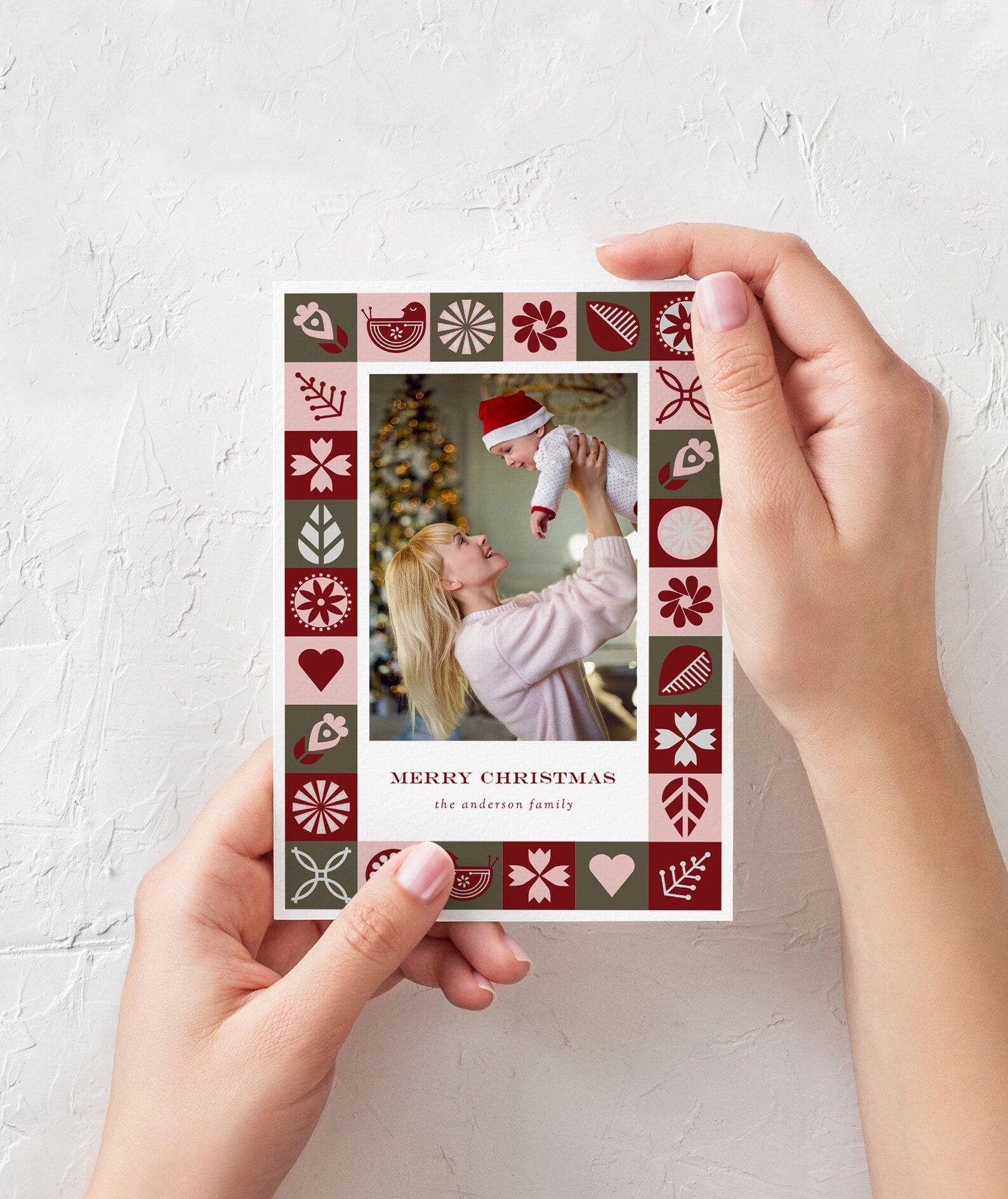 Scandinavian Christmas Card TEMPLATE Double-sided Photo | Etsy