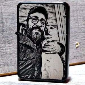 Unique Gift Personalized Customized Engraved Graphics Draw Vintage Style design for Zippo Flip Top Retro Refilled Lighter Cigars Cigarettes