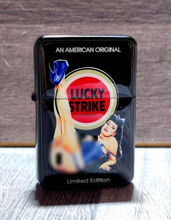 LUCKY STRIKE　ZIPPO　オイルライター Rare! Auth ZIPPO Limited Edition LUCKY STRIKE Leather-Bound Logo
