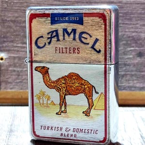 New Unique Vintage style Rare Crystal face CAMEL design for Zippo Personalized Cigars Cigarettes Gift Engraved Flip Top Refill Retro Lighter