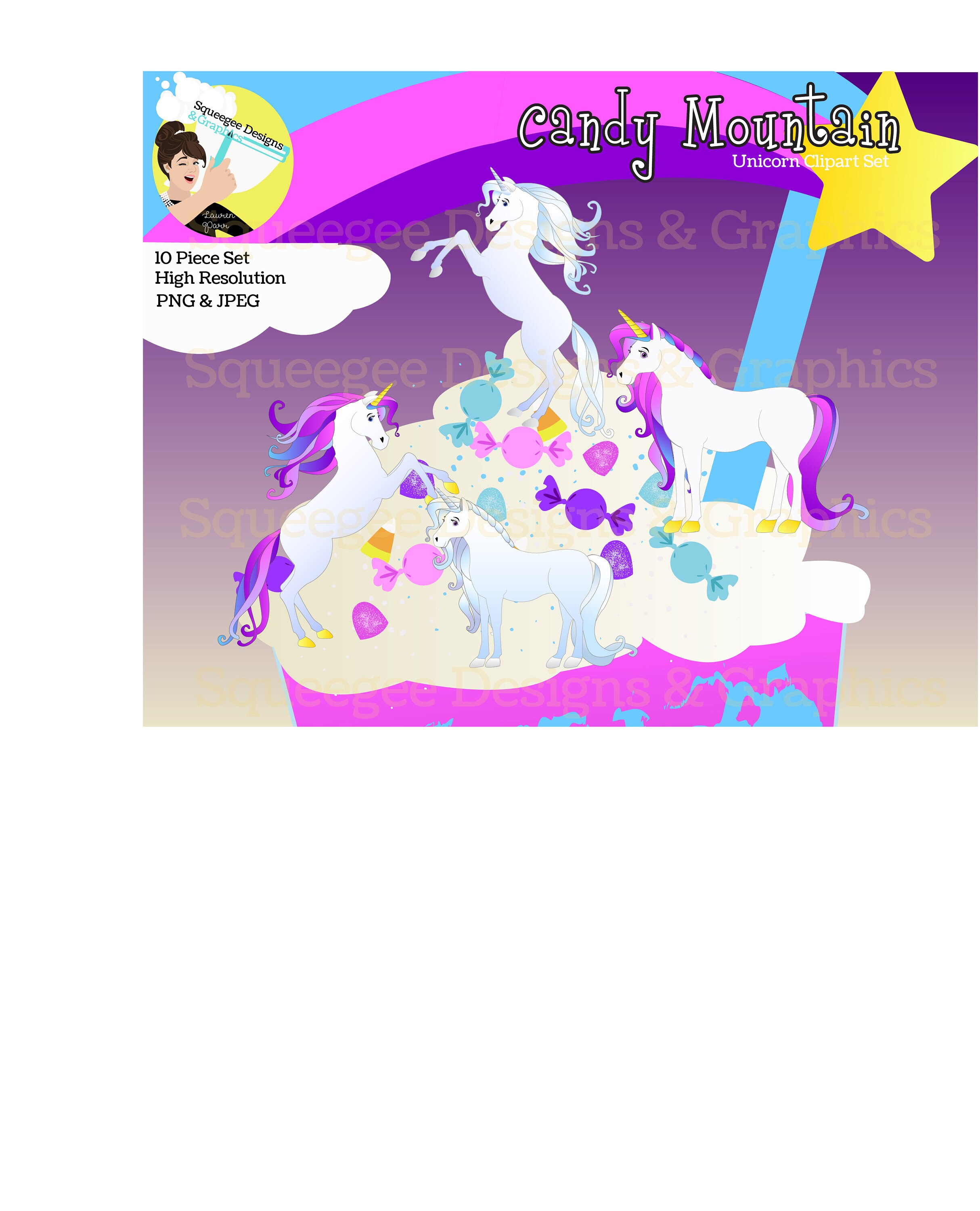 unicorn clipart scrapbook printable little pony clipart etsy