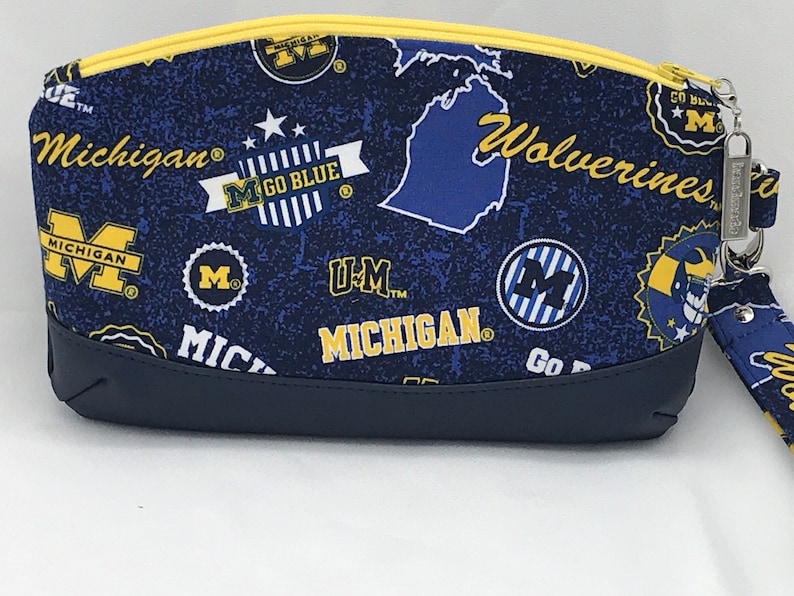 University of Michigan Wristlet Handmade