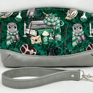 Wizard Owl Green Wristlet | Handmade