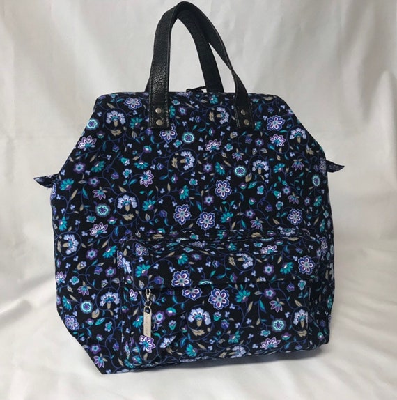 Retreat Backpack Purple Floral Corduroy | Etsy