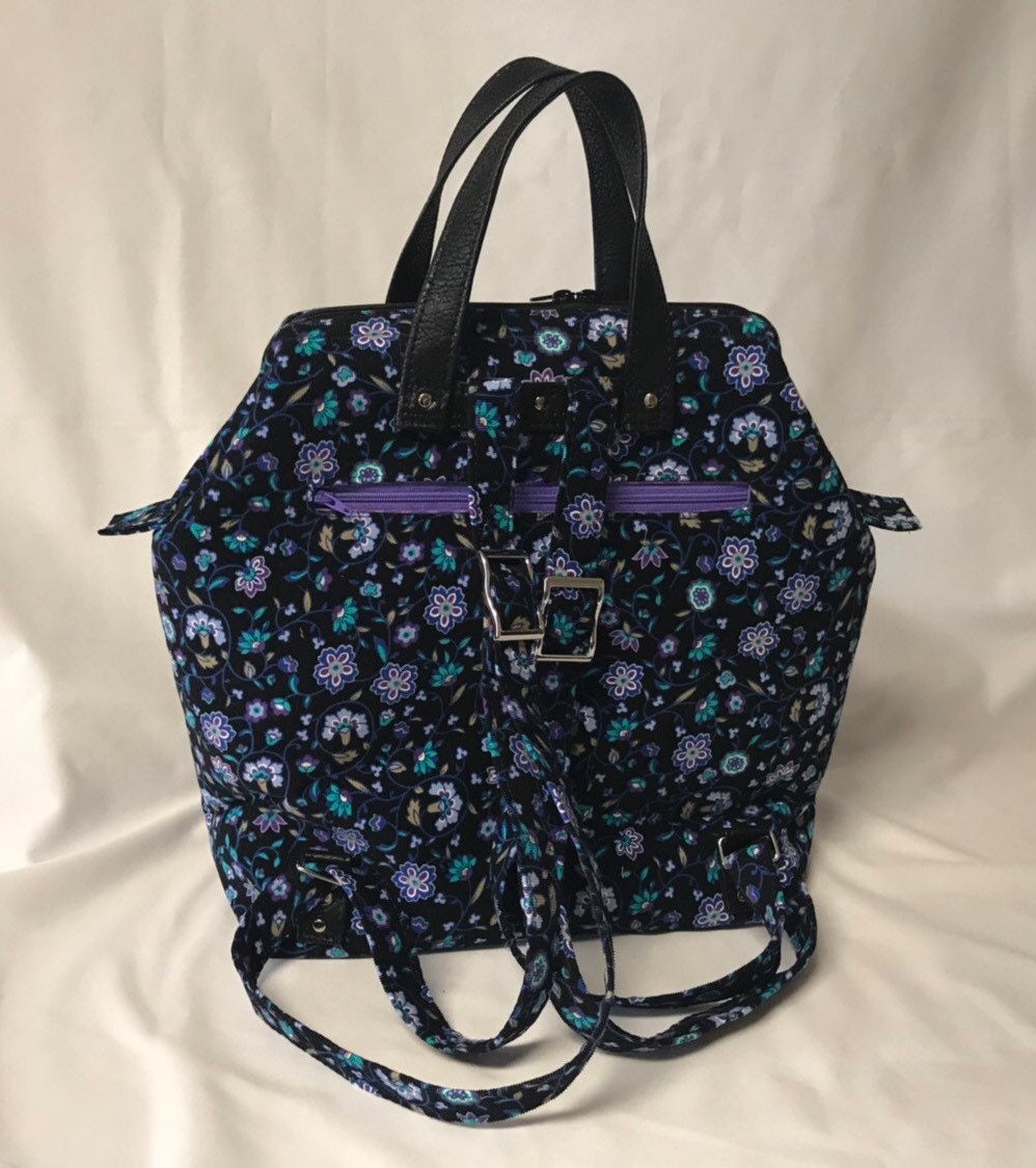 Retreat Backpack Purple Floral Corduroy | Etsy