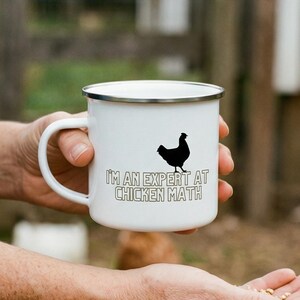 Chicken Math Enamel Mug: Funny Camping Cup Gift