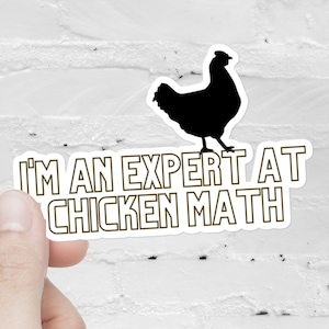 Wiskundige sticker kip: grappige waterdichte sticker voor kippenmoeder