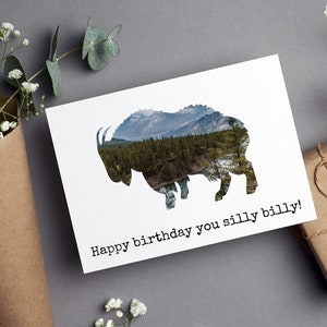 Mountain Goat Greeting Card for Birthday, Funny Goat Birthday Card for Nature Lover, Goat Pun Birthday Card, Mountain Greeting Card image 1