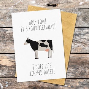 Carte d'anniversaire vache pour homesteader, carte de voeux drôle pour anniversaire, cadeau d'anniversaire sur le thème de la vache pour un ami, carte d'anniversaire vache pour agriculteur