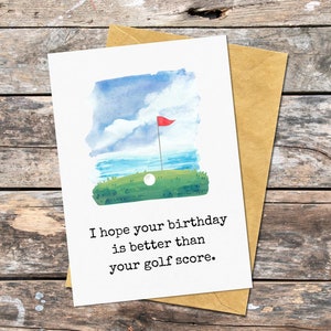 Carte d'anniversaire pour golfeur, carte d'anniversaire de golf pour papa, carte d'anniversaire de golf drôle pour lui, balle de golf sur le green, carte hilarante pour oncle