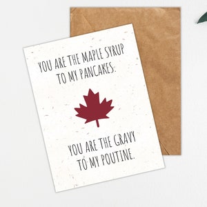 Carte de voeux Canada en papier semences, carte à planter en feuille d'érable rouge, carte d'anniversaire pour Canadien, fleurs sauvages et herbes aromatiques, cadeau pour jardinier