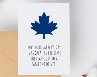 Hockey-Vatertagskarte für Papa, lustige Hockey-Karte für Vater, Toronto-Themenkarte zum Vatertag, Sportgeschenk für Papa