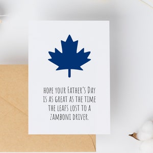 Carte de hockey pour la fête des pères pour papa, carte de hockey amusante pour père, carte sur le thème de Toronto pour la fête des pères, cadeau sport pour papa