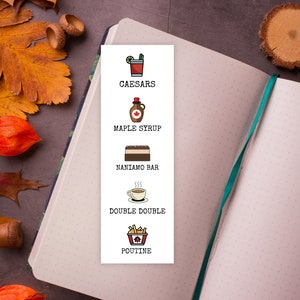 Canadian Foods Bookmark, Foodie Bookmark, Canada Theme Bookmark, Maple Syrup, Nanaimo Bar, Recycled Paper, Canadian Gifts image 2