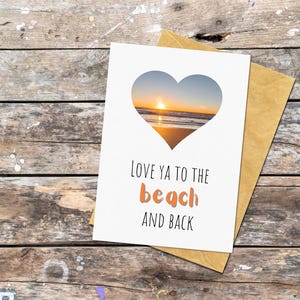 Carte de voeux sur la plage pour conjoint, carte de voeux sur la mer pour anniversaire, carte pour un être cher, plage et retour en amoureux, cadeau pour maman