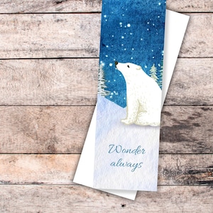 Zakładka Polar Bear, Zakładka Cute Animal, Wonder Always, Zakładka Starry Night, Zakładka Arctic Bear, Prezent dla Miłośnika Natury