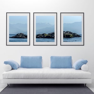 Set of 3 Ocean Print, Pacific West Coast, Coastal Seascape Picture, Split Piece Artwork Set of Three, Nautical Ocean Gift for Birthday