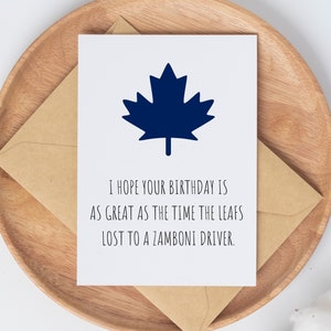 Hockey Birthday Card for Leafs Fan, Funny Birthday Card for Boyfriend, Birthday Card for Hockey Player, Hilarious Bday Card for Sports Fan