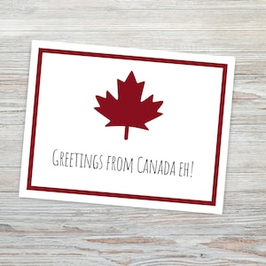 Jeu de 4 cartes postales de voeux, jeu de cartes postales du Canada, cartes postales canadiennes, envoyer un message de bienvenue, cartes postales feuille d'érable rouge