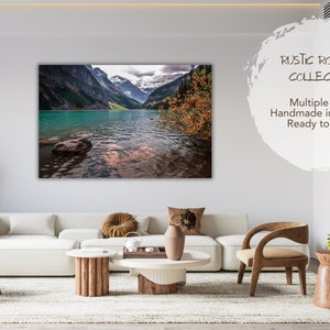 Autumn Mountain Wall Art for Living Room, Rocky Mountains Artwork, Picture of Mountains, Large Picture for Bedroom, Rustic Home Decor image 1