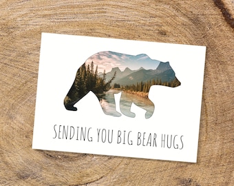 Bear Hugs Postcard Set, Mountain Bear Postcards, Sending Big Bear Hugs, Nature Postcard Set, Happy Mail, Send a Message