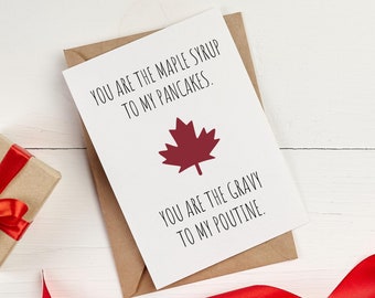 Canada Theme I Love You Greeting Card for Anniversary, Funny Card to Show Appreciation, Canadian Mother's Day Card for Mom, Thank You Card