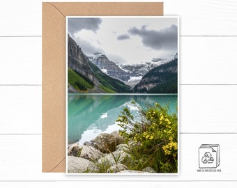 Banff National Park Eco Friendly Gift Custom Nature Card Personalized Waterfall Greeting Card Personalised Recycled Paper Card